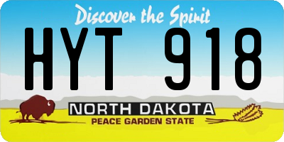 ND license plate HYT918