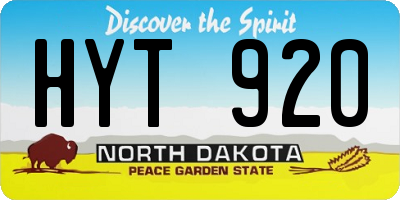 ND license plate HYT920