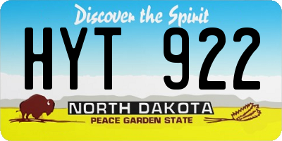 ND license plate HYT922