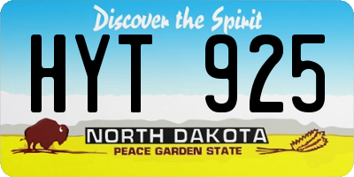 ND license plate HYT925