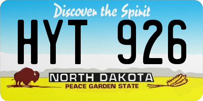 ND license plate HYT926