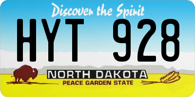 ND license plate HYT928