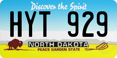 ND license plate HYT929