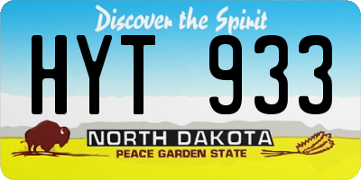 ND license plate HYT933