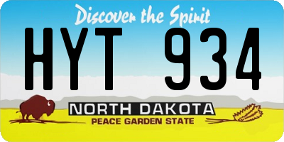 ND license plate HYT934