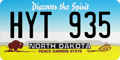 ND license plate HYT935