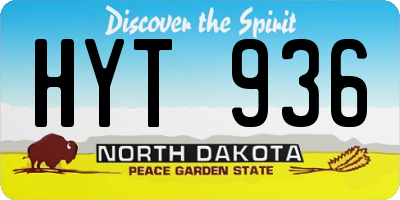 ND license plate HYT936