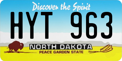 ND license plate HYT963