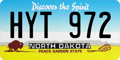 ND license plate HYT972
