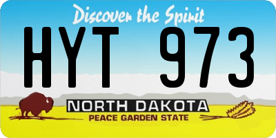 ND license plate HYT973