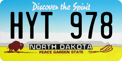 ND license plate HYT978