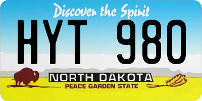 ND license plate HYT980