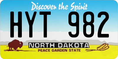 ND license plate HYT982