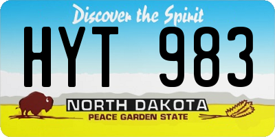 ND license plate HYT983
