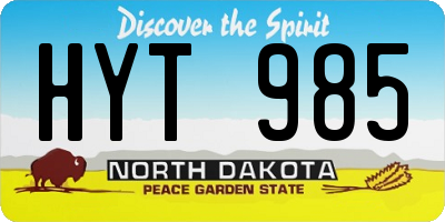 ND license plate HYT985