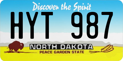 ND license plate HYT987