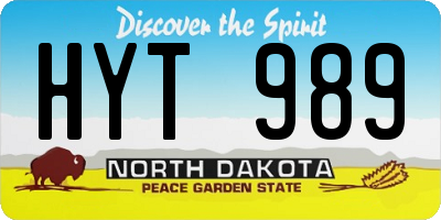 ND license plate HYT989