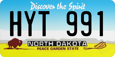 ND license plate HYT991