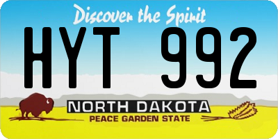 ND license plate HYT992