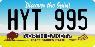ND license plate HYT995