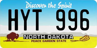ND license plate HYT996