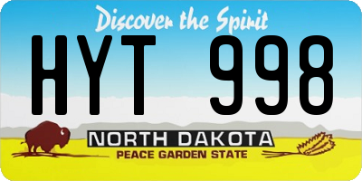 ND license plate HYT998