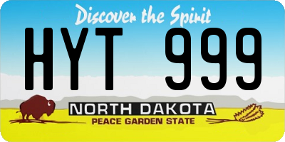 ND license plate HYT999