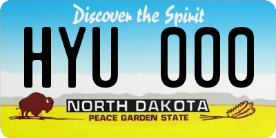 ND license plate HYU000