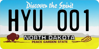 ND license plate HYU001