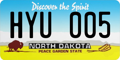 ND license plate HYU005