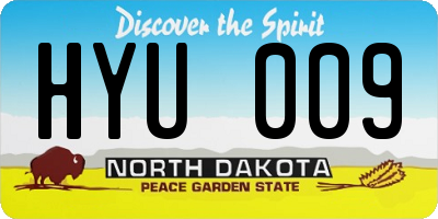 ND license plate HYU009
