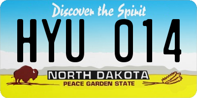 ND license plate HYU014