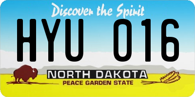 ND license plate HYU016