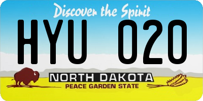ND license plate HYU020