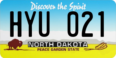 ND license plate HYU021