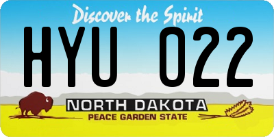 ND license plate HYU022