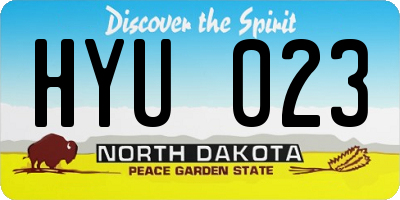 ND license plate HYU023