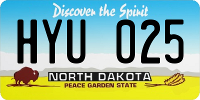 ND license plate HYU025