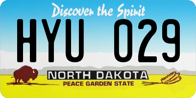 ND license plate HYU029