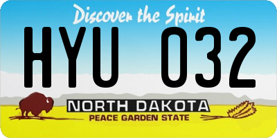 ND license plate HYU032