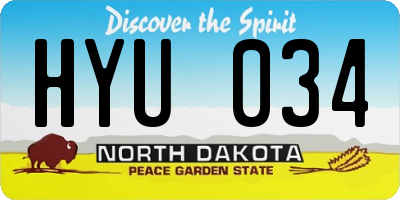 ND license plate HYU034