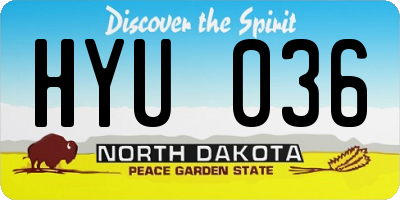 ND license plate HYU036