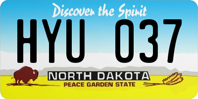 ND license plate HYU037