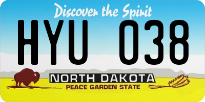 ND license plate HYU038