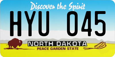 ND license plate HYU045