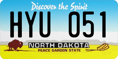 ND license plate HYU051