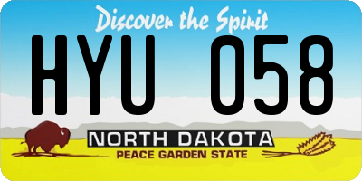 ND license plate HYU058