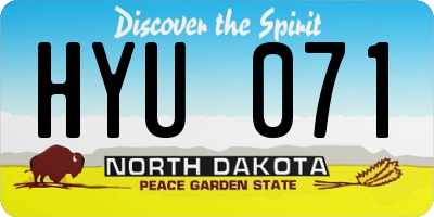 ND license plate HYU071