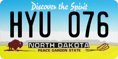 ND license plate HYU076