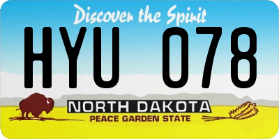ND license plate HYU078